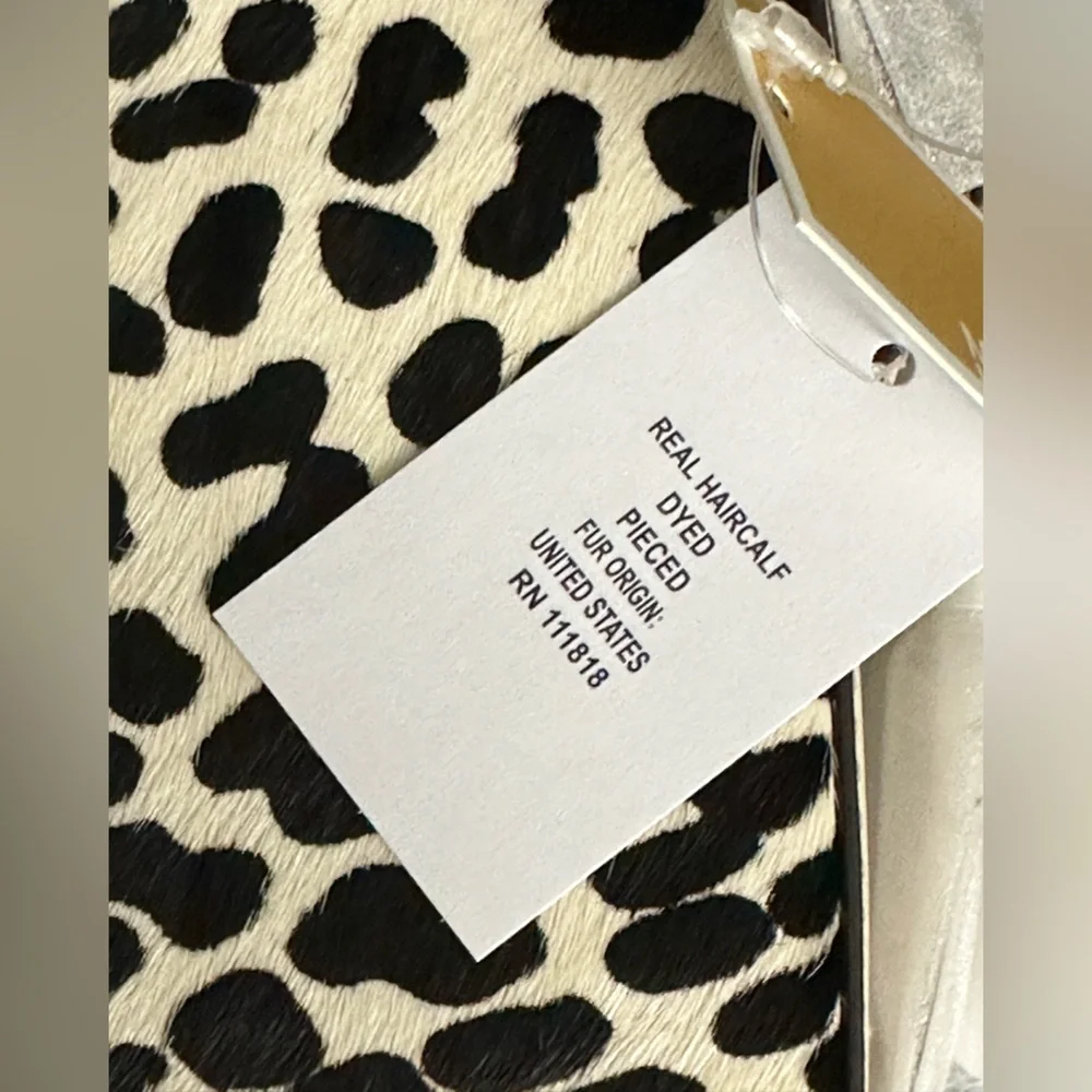 MICHAEL KORS JET SET ITEM CHAIN CROSSBODY BAG LIGHT CREAM MULTI CALF HAIR NWT - Picture 15 of 16